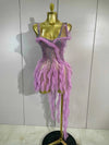 Sophie Sexy Mesh Ruffled See-Through Mini Dress