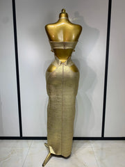 Enviousdesigns.shop Irene Sexy Backless Beaded Bodycon Bandage Dress