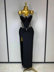 Women Sexy Backless Bodycon Sleeveless Bandage Dress Elegant Prom Gown Club Evening Party Luxury Birthday Wedding Guest Dresses