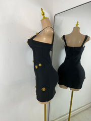 Jazlyn sparkly floral sequin diamond mini bandage dress elegant look.
