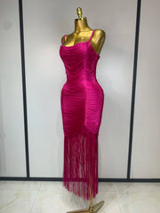 Lorie elegant sexy backless tassel bodycon bandage dress