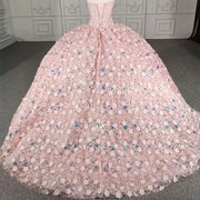 Flowers Beading Quinceanera Dress