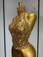 Kiara sparkly rhinestone mesh transparent top for women, sexy see-through party wear, nightclub stage performance outfit