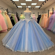 Customized Beautiful Blue Quinceañera Dress