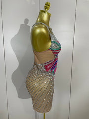 Tiana sparkly butterfly rhinestone V-neck mini dress for women, sexy bodycon evening, prom, and birthday party outfit