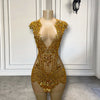 Sparkly Gold Sheer See Through Birthday Dress