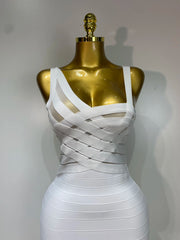 Lorie sleeveless bandage maxi dress with elegant figure-hugging silhouette for birthday and evening parties