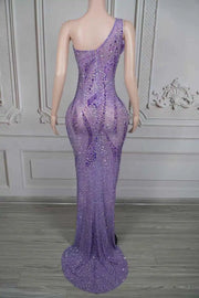 Kalea luxurious rhinestone floor-length prom dress.