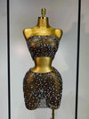 Jinnie Sparkling Rhinestone Sheer See-Through Bodycon Dress for Women