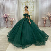 Green Glittering Luxury Quinceañera Dress