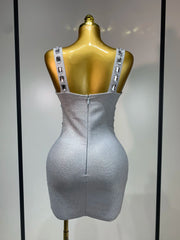 Paulina sexy sleeveless luxury beading bandage dress