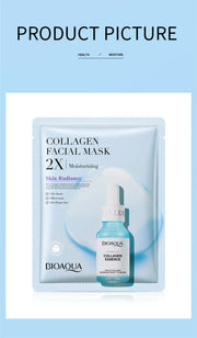 20pcs BIOAQUA Centella Collagen Face Mask Moisturizing Refreshing Sheet Masks Hyaluronic Acid Facial Mask Skin Care Products