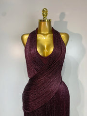 Ataska backless tassel bodycon dress with eye-catching details for a glamorous party look
