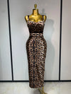 Jamila sleeveless leopard print bodycon mini dress with a form-fitting silhouette for a sexy party look.