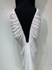 Camille patchwork sleeveless ruched bodycon maxi dress for evening wear