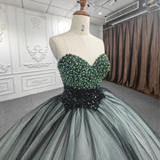 Luxury Black Green QuinceañeraDress