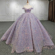 Purple Sweetheart Crystal Quinceanera Dress