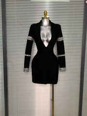 Cara Sexy Deep V-Neck Blazer Bodycon Bandage Dress