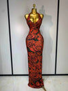 Leona Sparkly Rhinestone Halter Bodycon Dress for Women