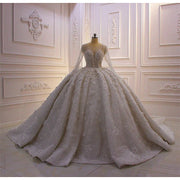 Bride Shiny Crystals Wedding Dress