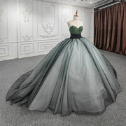 Luxury Black Green QuinceañeraDress