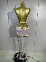 Envious Designs Charmaine sexy halter hollow out chain tassel dress for birthday and nightclub party styling