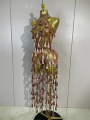 Destiny sparkle diamond mesh see-through bodycon bodysuit for nightclub and stage performance