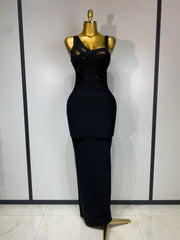 Lorie sleeveless bandage maxi dress with elegant figure-hugging silhouette for birthday and evening parties