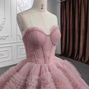 Pink Organza Ball Gown Quinceañera Dress