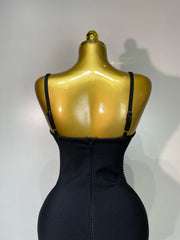 Marley women’s beaded spaghetti strap bodycon bandage dress for club, birthday, or wedding guest events.