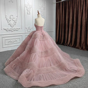 Pink Organza Ball Gown Quinceañera Dress