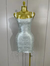 Jamie silver sleeveless hollow out bodycon bandage dress with a figure-hugging silhouette ENVIOUSDESIGNS