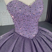 Purple Sequined Quinceanera Dress