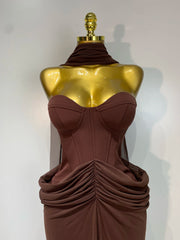 Envious Designs Brielle sexy strapless bodycon long dress for birthday and evening party styling