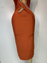 Christina sexy sparkly diamond backless cut out bodycon bandage dress