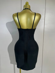 Nicole Sexy Backless Solid Color Bodycon Mini Bandage Dress
