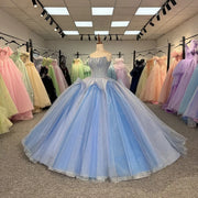 Customized Beautiful Blue Quinceañera Dress