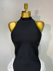 Camille patchwork sleeveless ruched bodycon maxi dress for evening wear