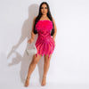 Elegant Mesh Feathers Strapless Birthday Dress