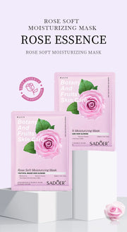 20 Pieces Natural Fruit Plant Facial Mask Sheets Moisturizing Oil-Control Blueberry Cucumber Pomegranate Fruit Aloe Face Mask