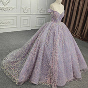 Purple Sweetheart Crystal Quinceanera Dress