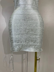 Jamie silver sleeveless hollow out bodycon bandage dress with a figure-hugging silhouette ENVIOUSDESIGNS