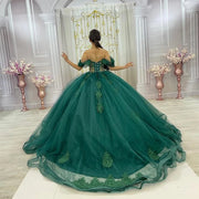 Green Glittering Luxury Quinceañera Dress