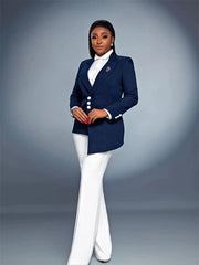 Women's Simple Slim Fit Pants & Suits Set