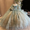 Shiny Sweetheart Quinceañera Dress with Cape