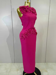 Liane 3D Flower Sleeveless Bodycon Bandage Gown