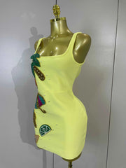 Marie Sexy Square Neck Sleeveless Bodycon Bandage Mini Dress for Women