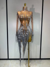 Tiffany sparkly rhinestone tassel mini dress for luxury birthday parties and evening events
