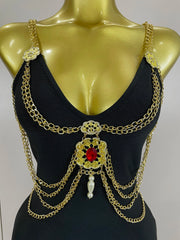 Helaena black chain spaghetti strap V-neck split bandage dress for date night and cocktail party styling