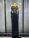 Tamara sequin off-shoulder hollow-out bodycon maxi dress with high-stretch fabric and a glamorous figure-hugging silhouette